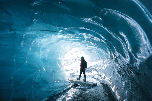 inside ice cave