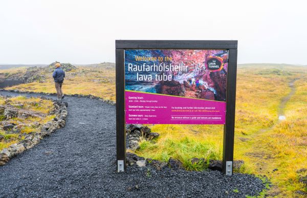 lava tunnel sign
