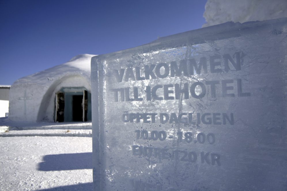 Outside icehotel - the entrance of ICEHOTEL
