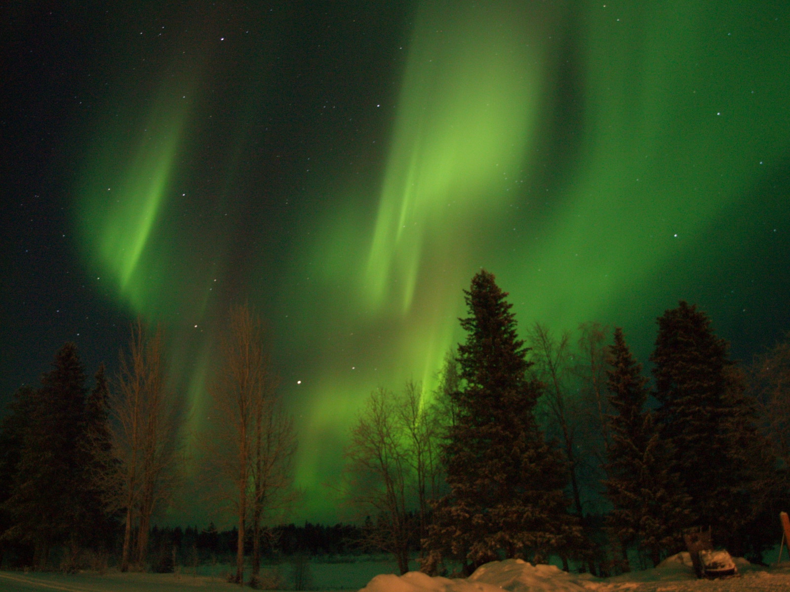 Northern Lights over lodge