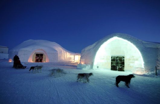 Outside the Ice Hotel in Lapland