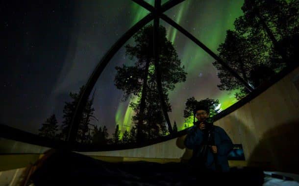 Aurora bubble with aurora
