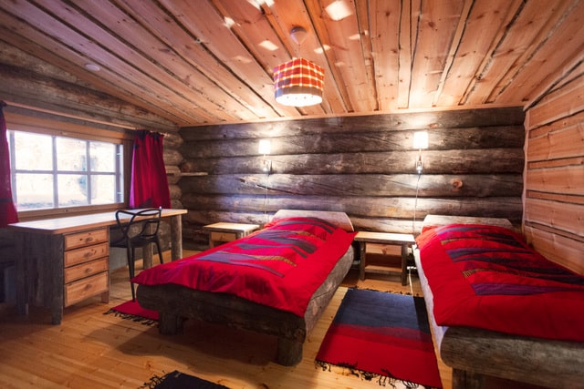 Kakslauttanen West Village large cabin bedroom