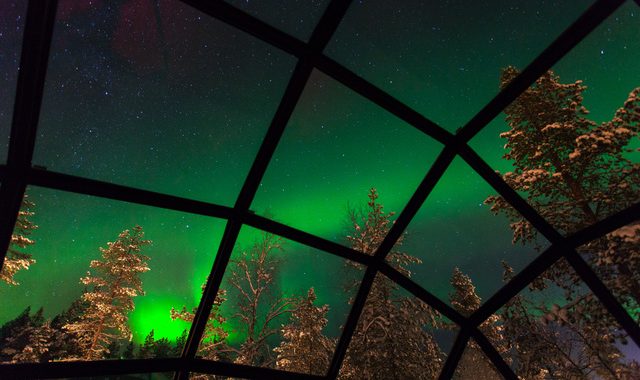 in a Glass Igloo Kakslauttanen Igloo Hotel,