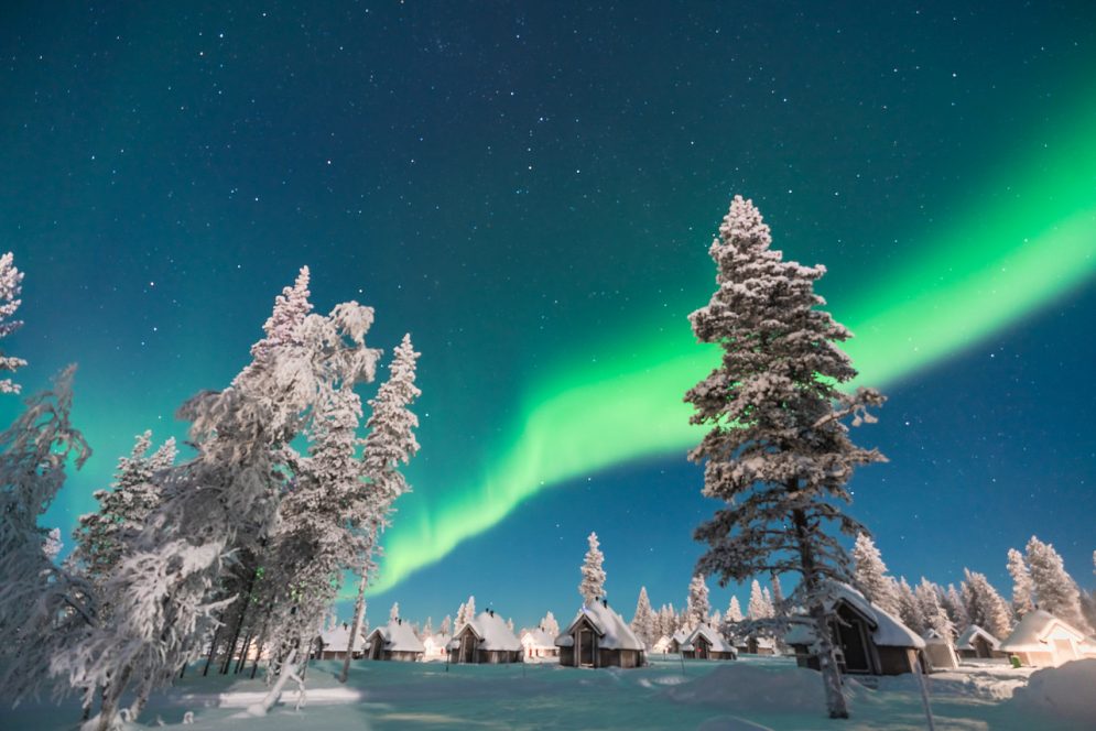 Northern Lights on display at the Northern Lights Village with Arctic Direct