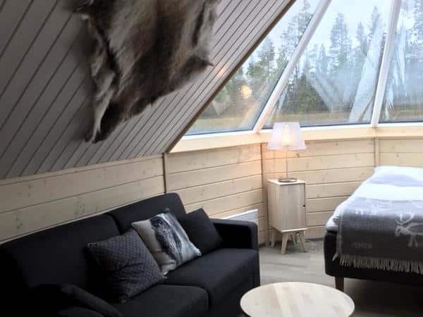 Rest area in the Aurora Cabins at NLV Saariselka
