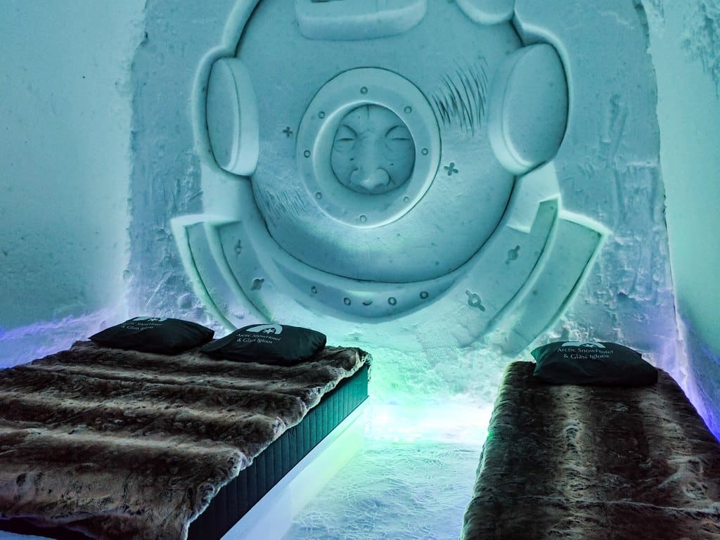 Arctic SnowHotel suites and superior rooms with ice sculptures and snow carvings Rovaniemi Lapland Finland (11)