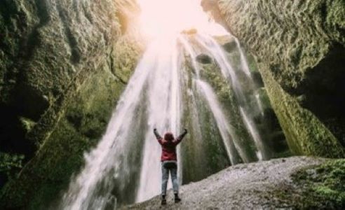 Hike to the Geldingadalir volcanic eruption Waterfall