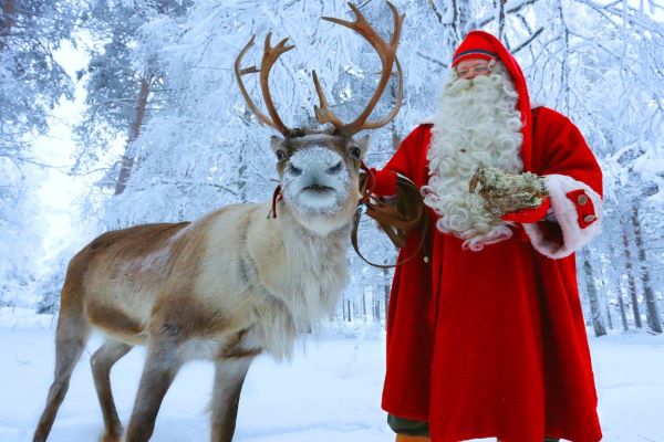 Santa and reindeer