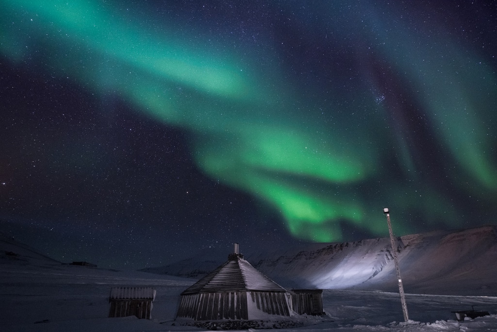 Svalbard polar night Aurora
