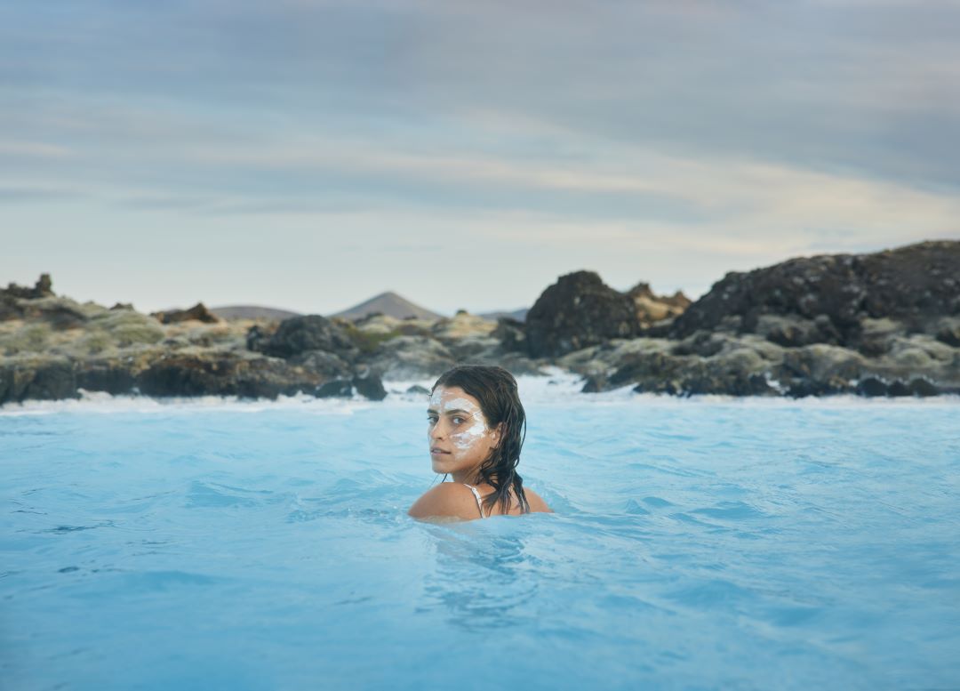 woman in blue lagoon